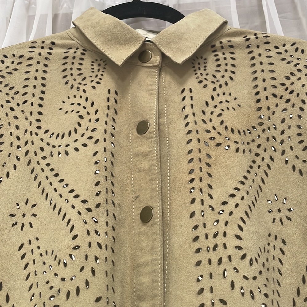 Free People Arabesane Suede Shirt Medium $795.00 By Mes Demoiselles - Picture 7 of 12